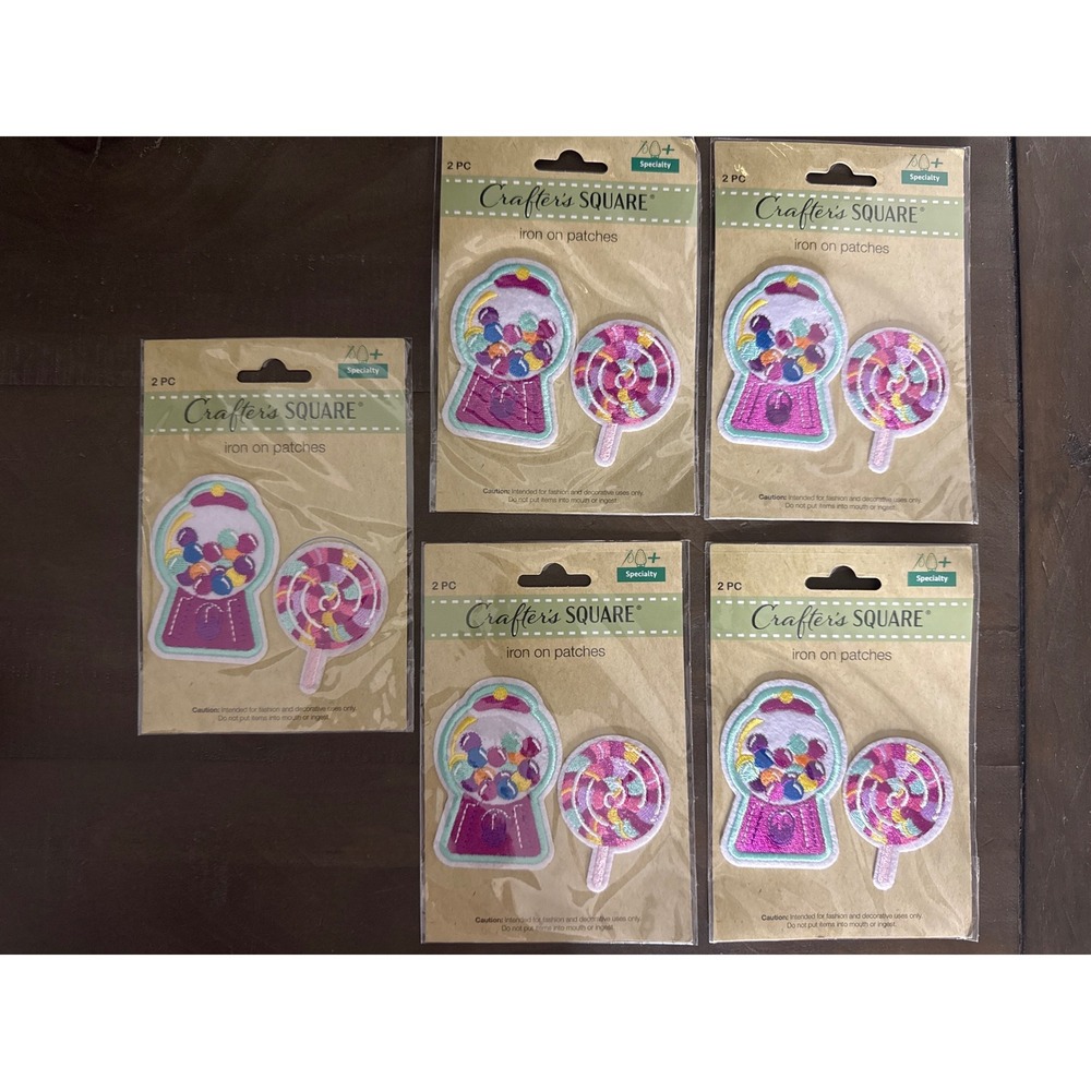 Crafter's Square Candy Iron On Patches 5 Pack Gumball Machine Lollipop Bulk NEW